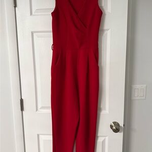 Elegant Red Sleeveless Jumpsuit